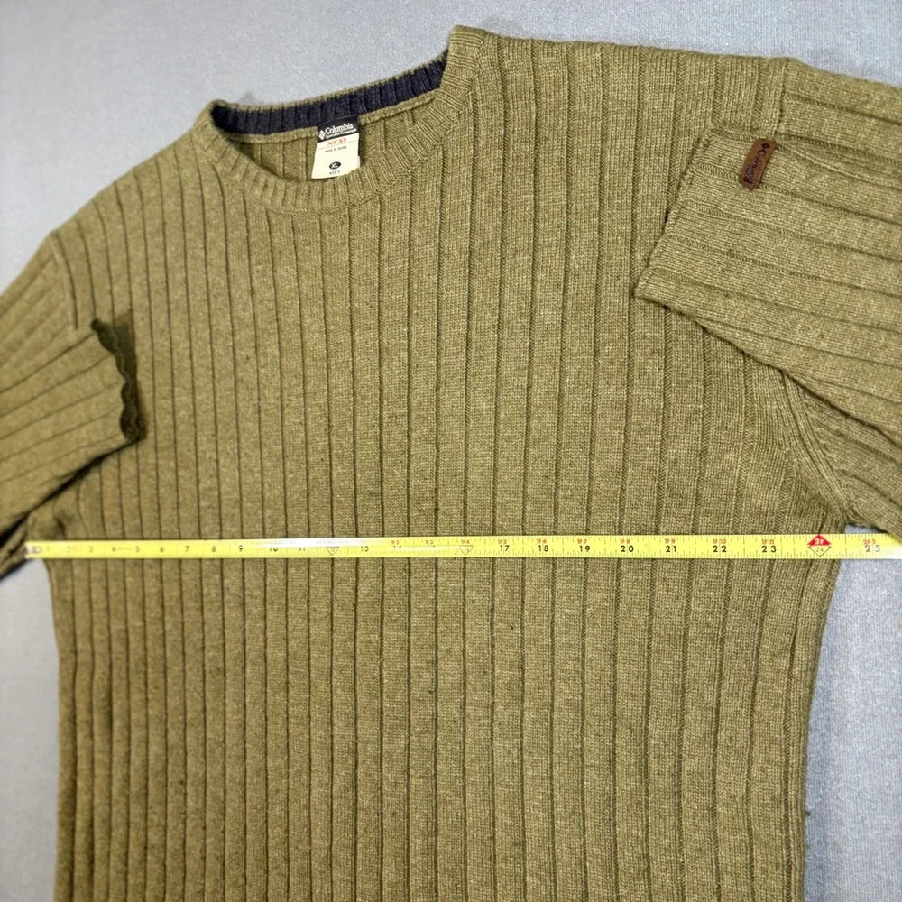 Columbia Ribbed Wool Blend Crewneck Sweater XCQ‎ Gorpcore X-Large Olive Green